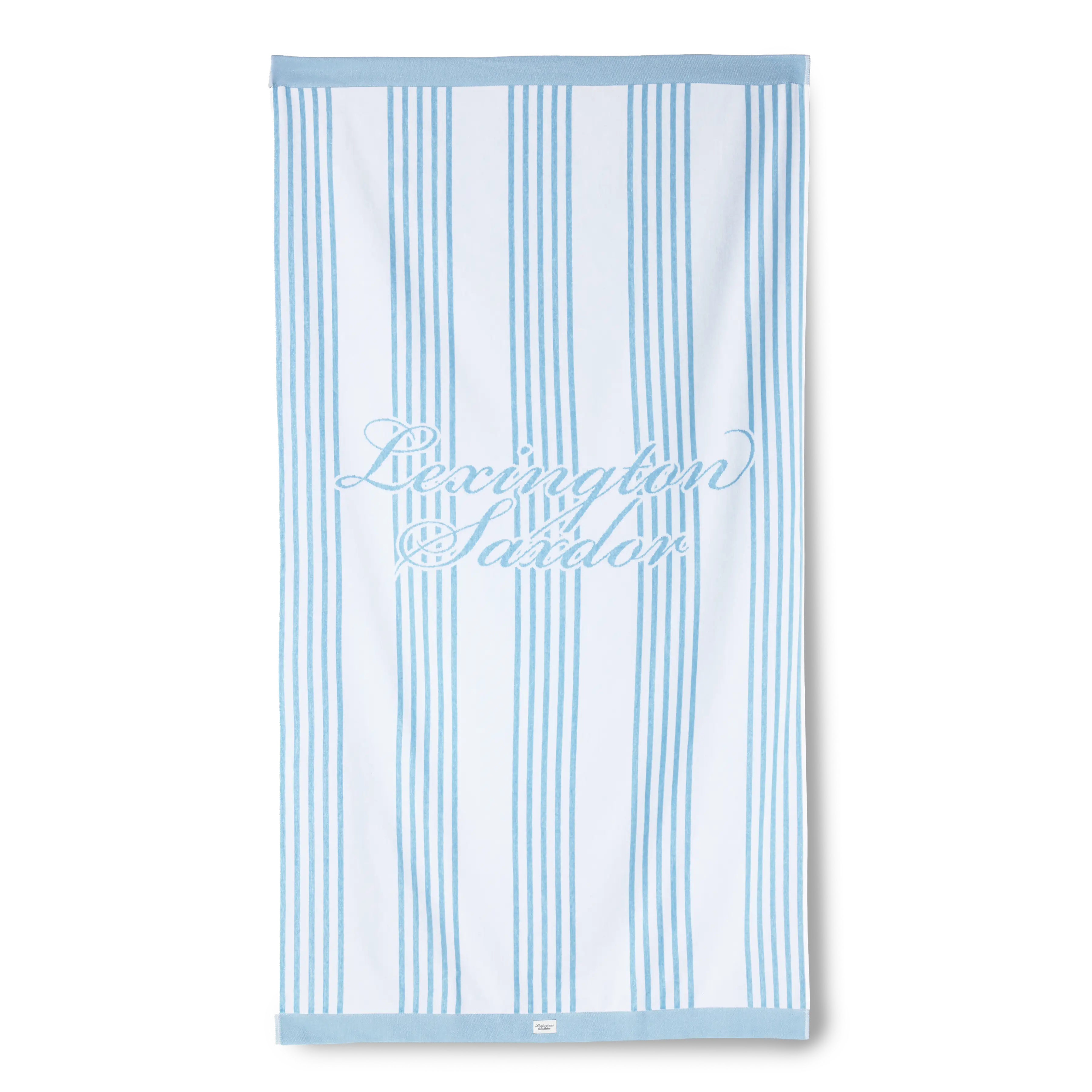 Saxdor Beach Towel Cotton Velour White / Powder Blue