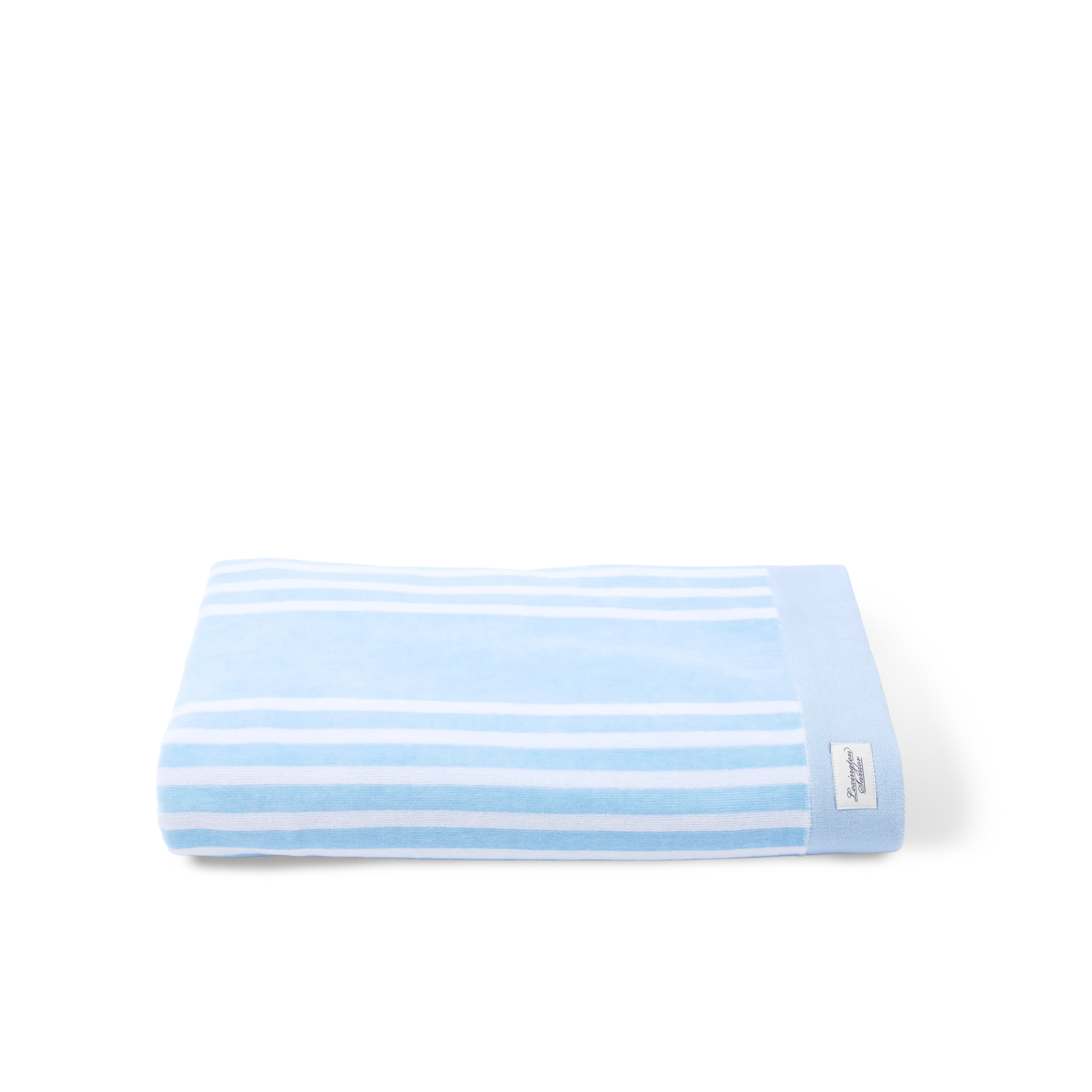 Saxdor Beach Towel Cotton Velour Powder Blue / White