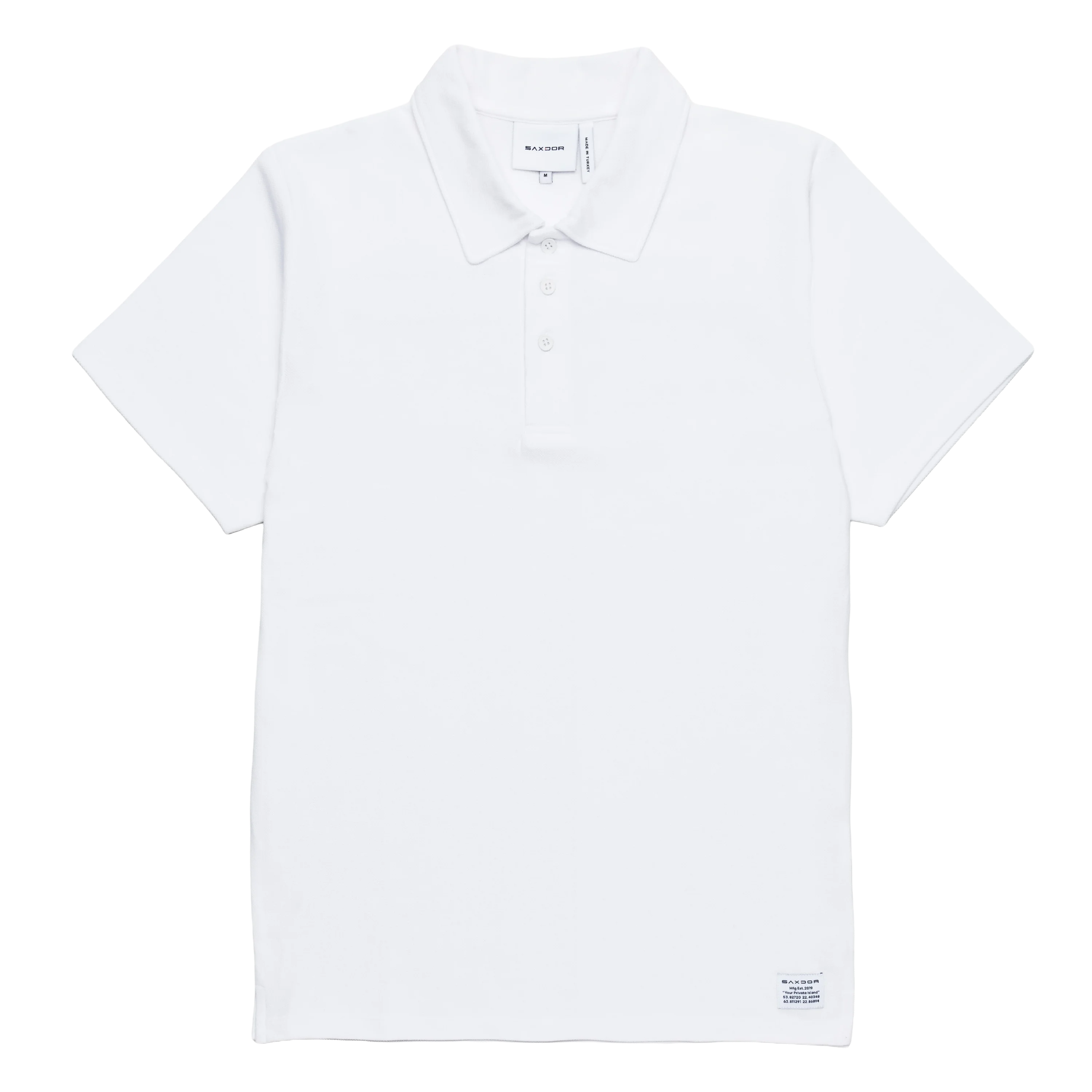 Saxdor Captain Pique Polo Shirt White